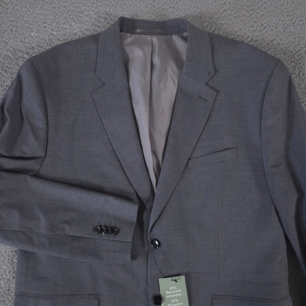H&M Blazer Mens 50R Gray Skinny Fit Stretch Jacket Formal Preppy Office Work NEW